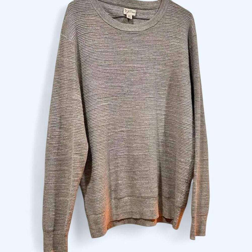 Jcrew Men's Grey and Cream Jumper